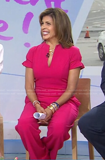 Hoda’s pink short sleeve jumpsuit on Today