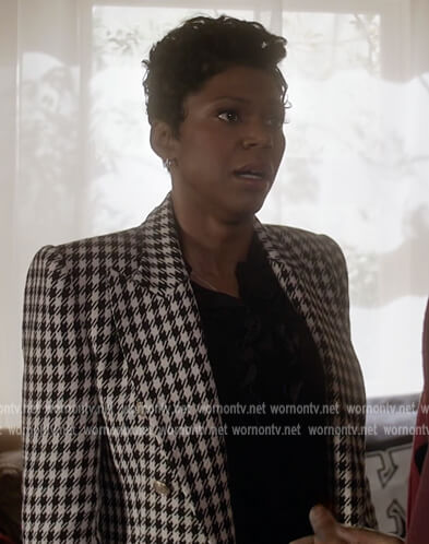 Celine’s houndstooth blazer on All American Homecoming