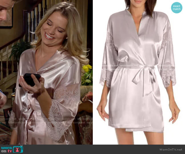 In Bloom by Jonquil Satin & Lace Kimono worn by Summer Newman (Allison Lanier) on The Young and the Restless