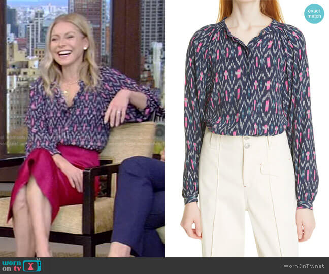 Aurora Button-Up Shirt by Isabel Marant Étoile worn by Kelly Ripa  on Live with Kelly & Ryan
