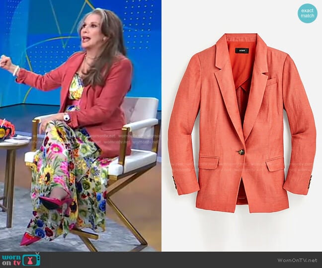 Willa Blazer in Faded Spice by J. Crew worn by Melissa Gilbert on GMA