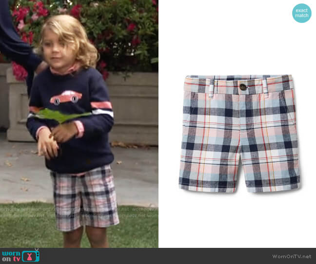 Janie & Jack Plaid Linen Shorts on The Young and the Restless