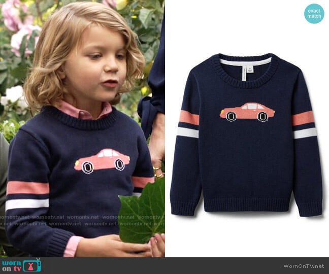 Janie & Jack Striped Sleeve Car Sweater worn by Harrison on The Young and the Restless