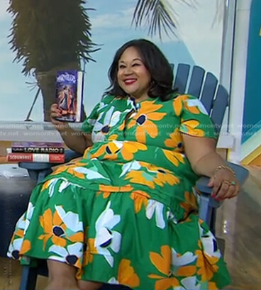 Jasmine Guillory’s green floral dress on Today