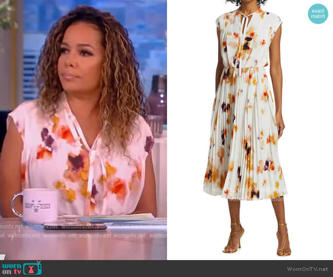 Printed Pleated Crepe Dress by Jason Wu Collection worn by Sunny Hostin  on The View