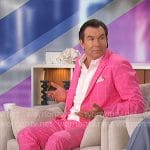 Jerry’s pink check blazer and pants on The Talk