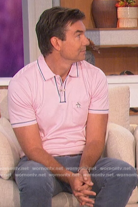 Jerry’s pink contrast polo on The Talk