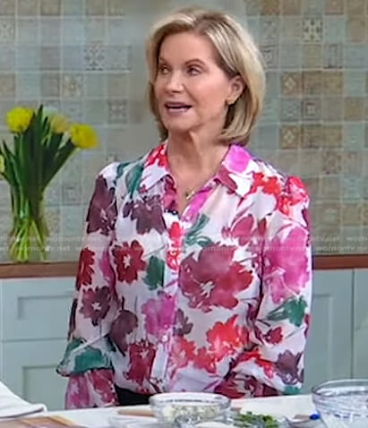 Joan Robach’s floral blouse on Good Morning America