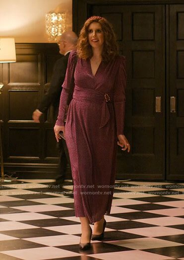 Joanna's purple long sleeved maxi dress on I Love That For You