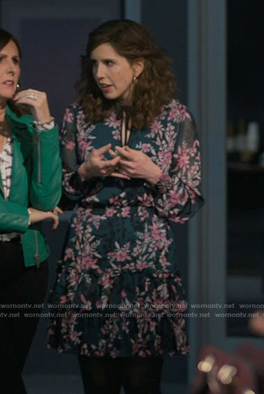 Joanna's teal floral dress on I Love That For You