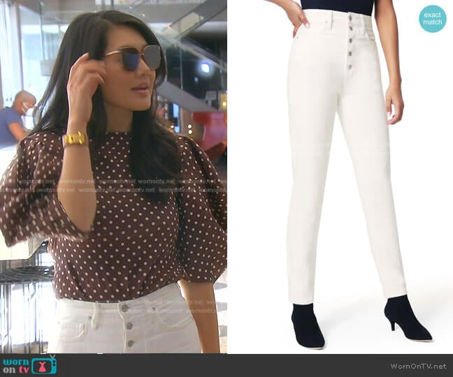 The Danielle High Waist Slim Jeans by Joes x WeWoreWhat worn by Crystal Kung Minkoff on The Real Housewives of Beverly Hills