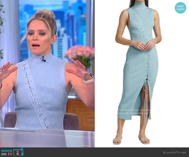 Ava lace-up midi dress by Jonathan Simkhai worn by Sara Haines on The View