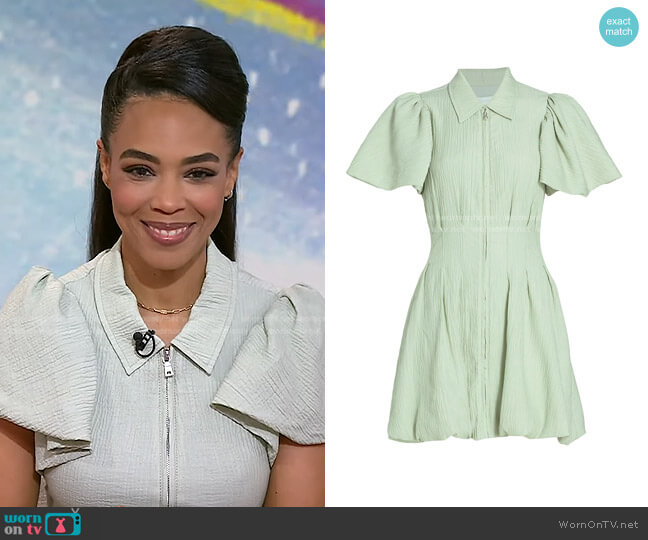 Callista Crinkle Puff-Sleeve Minidress by Jonathan Simkhai worn by Jazmyn Simon on Today