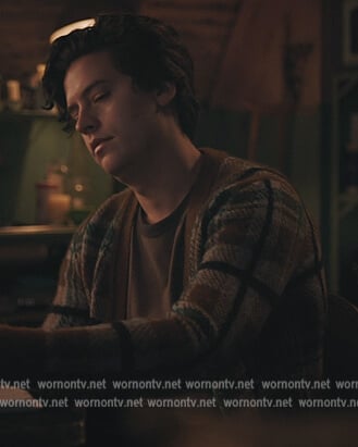 Jughead's plaid cardigan on Riverdale