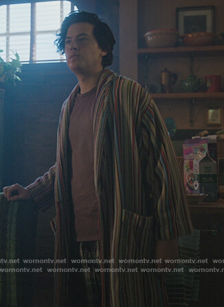Jugheads stripe robe on Riverdale