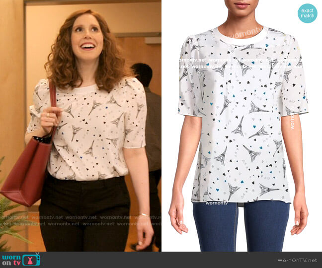 Karl Lagerfeld Paris Print Top worn by Joanna Gold (Vanessa Bayer) on I Love That For You