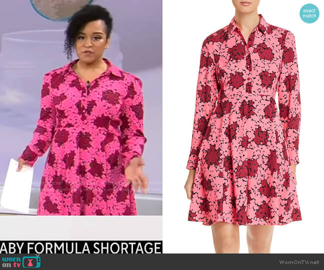 Kate Spade Bubble Dot Smocked Shirt Dress worn by Elise Preston on CBS Mornings