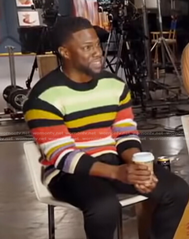 Kevin Hart's multicolor striped sweater on Good Morning America