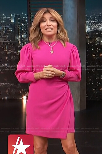 Kit's pink ruched side dress on Access Hollywood