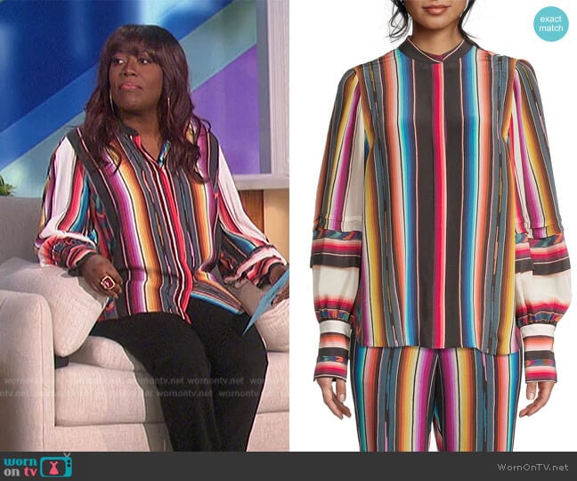 Felina Chevron Stripe Blouse by Kobi Halperin worn by Sheryl Underwood on The Talk