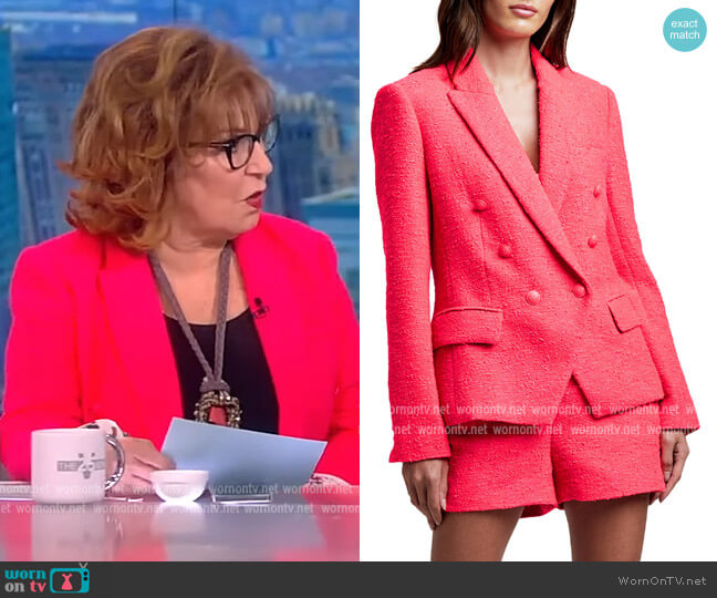 Kenzie Double Breasted Tweed Blazer by L'Agence worn by Joy Behar on The View