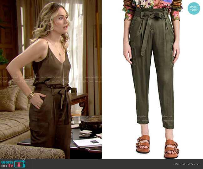 WornOnTV: Hope’s green satin cami and cargo pants on The Bold and the ...
