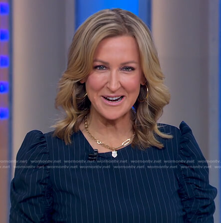 Lara’s navy pinstripe top on Good Morning America