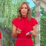 Lara’s red ruffled tie neck dress on Good Morning America
