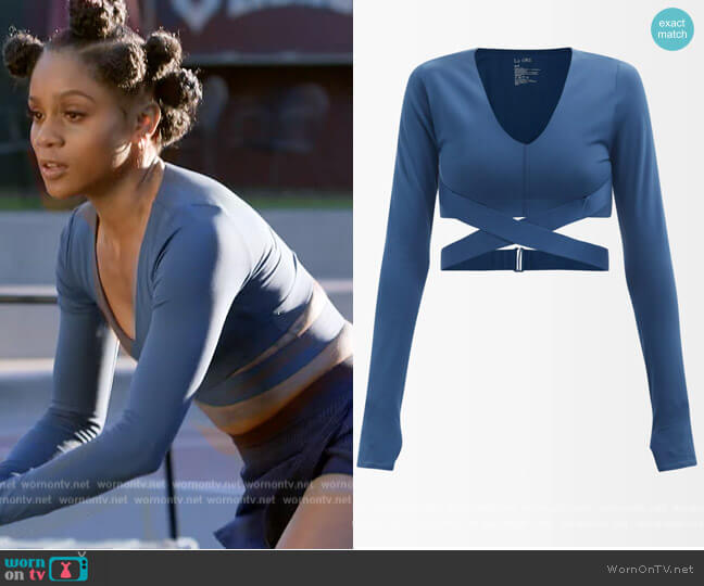 Corso stretch-jersey cropped top by Le Ore worn by Simone (Geffri Hightower) on All American Homecoming