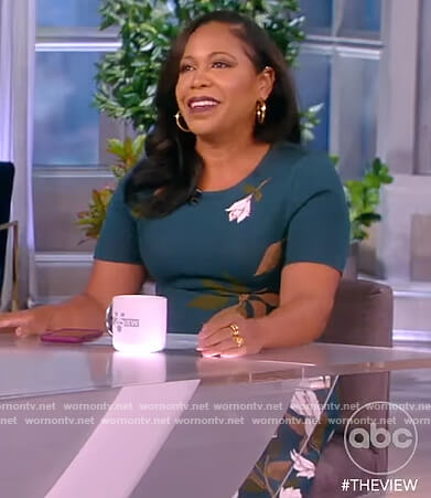 Lindsey Granger’s green floral print dress on The View