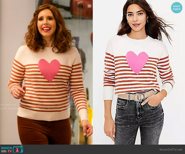 Loft Heart Stripe Sweater worn by Joanna Gold (Vanessa Bayer) on I Love That For You