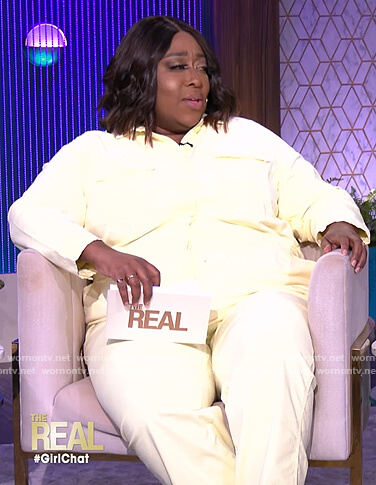 Loni's yellow utility jumpsuit on The Real