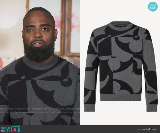 Monogram Flower Crewneck by Louis Vuitton worn by Todd Tucker on The Real Housewives of Atlanta