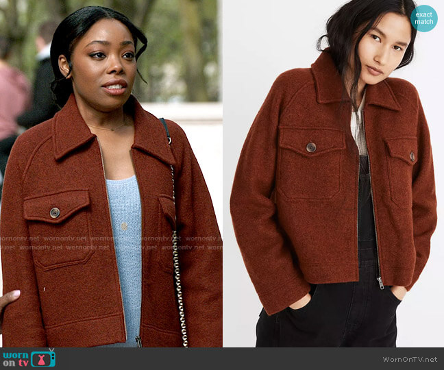 Madewell Johnsville Sweater Jacket worn by Vanessa Taylor (Asjha Cooper) on Chicago Med