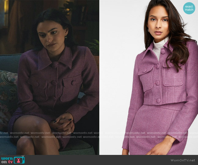 Summery Shades Tweed Jacket and Skirt by Simons worn by Veronica Lodge (Camila Mendes) on Riverdale