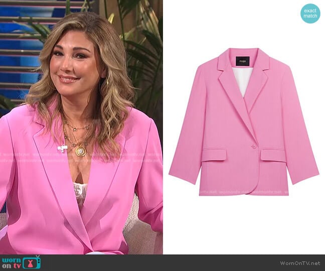 Vestale Blazer by Maje worn by Daisy Fuentes’s on E! News Daily Pop