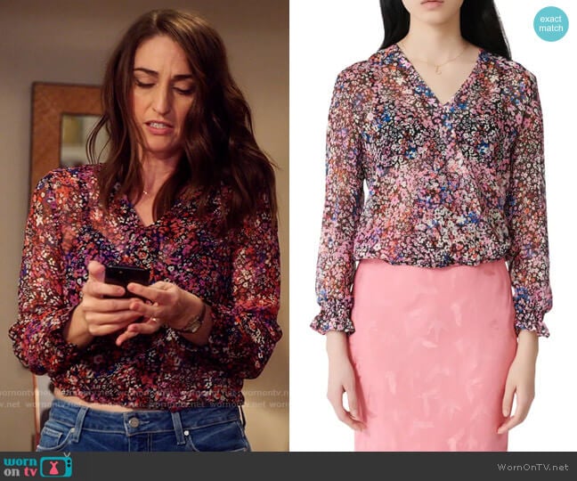 Maje Lehane Blouse worn by Dawn Solano (Sara Bareilles) on Girls5eva