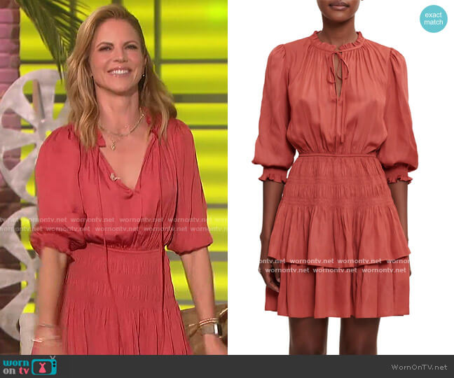 WornOnTV: Natalie’s bronze ruffled mini dress on The Talk | Natalie ...