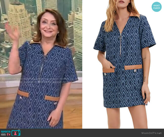 Rijean Short Sleeve Shirtdress by Maje worn by Rachel Dratch on Today