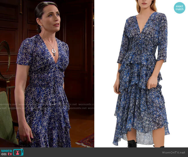 WornOnTV: Quinn’s blue printed v-neck dress on The Bold and the ...