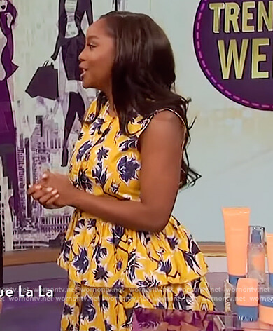 Makho Ndlovu’s yellow floral ruffle dress on The Wendy Williams Show