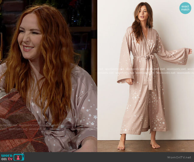 MASONgrey Kaia Kimono Robe in Nude Stars worn by Mariah Copeland (Camryn Grimes) on The Young and the Restless