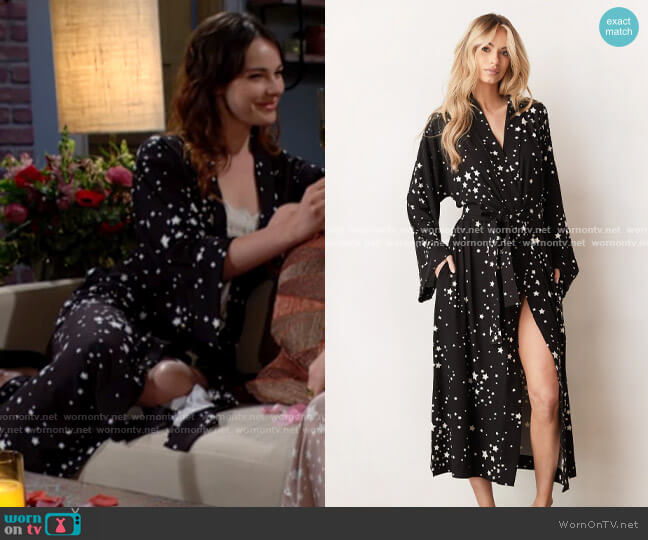 WornOnTV: Tessa’s black star print robe on The Young and the Restless ...