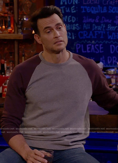 WornOnTV: Max’s grey shirt with purple sleeves on Call Me Kat ...