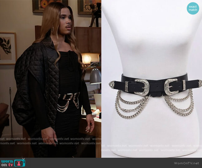 Double Buckle with Chain by Maximus Jewels worn by Nathanial Hardin (Rhoyle Ivy King) on All American Homecoming