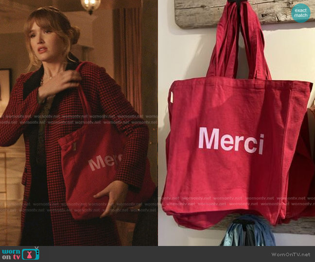 Merci Paris Merci Tote Bag worn by Kirby Anders (Maddison Brown