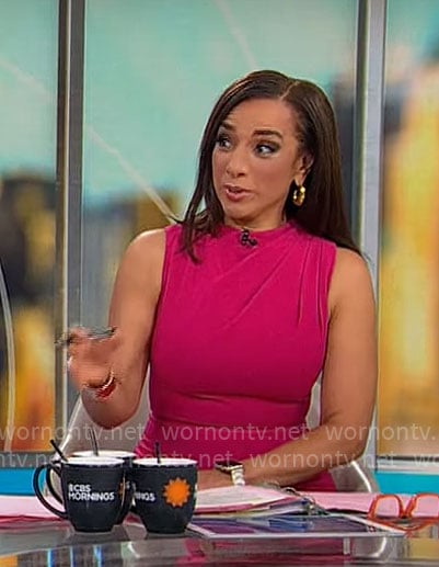 Michelle's pink sleeveless sheath dress on CBS Mornings