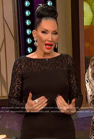 Michelle Visage's black lace dress on The Wendy Williams Show