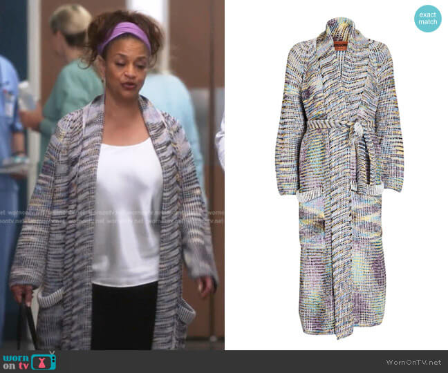 Space Dyed Wool-Cashmere Duster Cardigan by Missoni worn by Catherine Avery (Debbie Allen) on Greys Anatomy