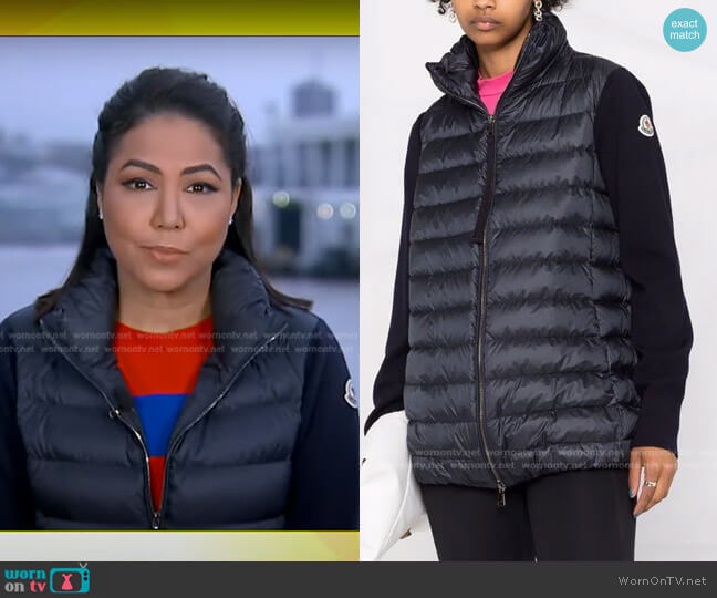 WornOnTV: Stephanie’s navy padded jacket on Good Morning America ...